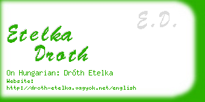 etelka droth business card